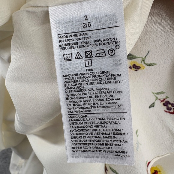 GAP x DÔEN Ivory Flora Flutter Sleeve Midi/Maxi Dress – Size 2 - Picture 15 of 16